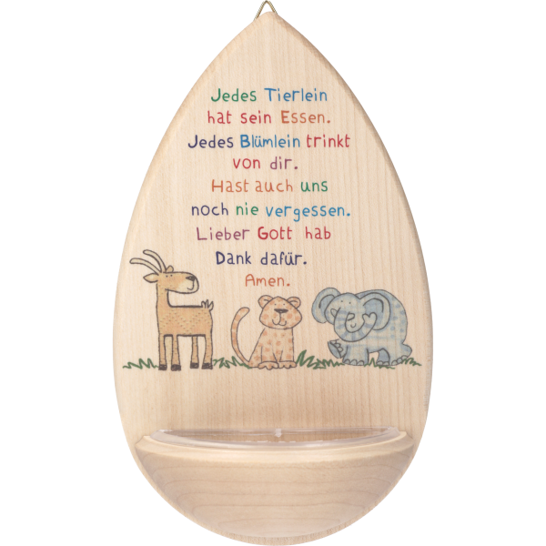 Kinderweihkessel "Jedes Tierlein ..."Ahornholz, 15 cm, im GK