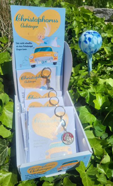 Display "Christophorus" SchlüsselanhängeVE=15 Stkück 4-fach sortiert
