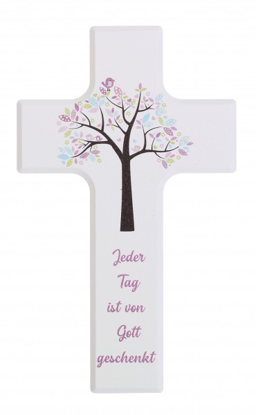 Kinderkreuz 15x9cm Schrift rosa